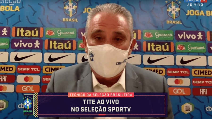 Tite, treinador da Seleção Brasileira em entrevista ao Seleção Sportv - Reprodução