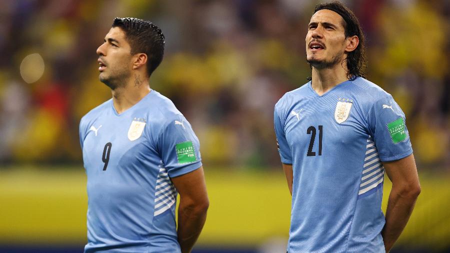 Os atacantes Luis Suárez e Edinson Cavani, da seleção uruguaia de futebol - Buda Mendes/Getty