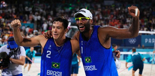 Dupla do vôlei de praia celebra e avisa suecos: 'Vão pegar pedreira'