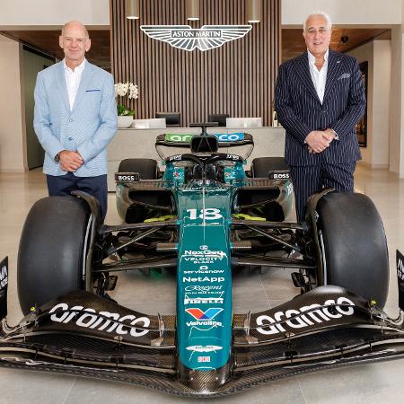 Adrian Newey ao lado do dono da Aston Martin, Lawrence Stroll