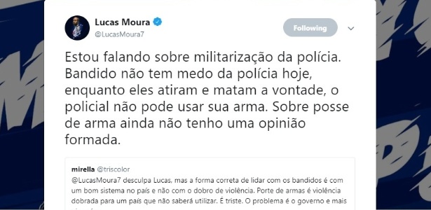 Lucas Moura conversa com torcedores sobre ideias de Bolsonaro - Reprodução/Instagram - Reprodução/Instagram