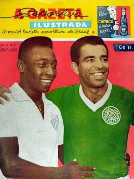 Pelé posa ao lado de Vavá em foto publicada na capa de "A Gazeta Esportiva" - Reprodução