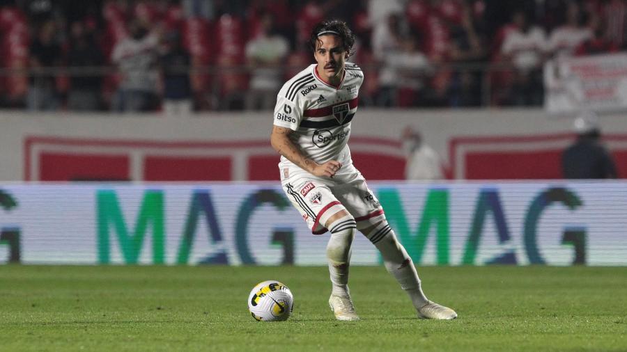 Gabriel Neves, durante clássico do São Paulo contra o Palmeiras - Miguel SCHINCARIOL/São Paulo FC