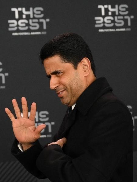 Nasser Al-Khelaifi, presidente do PSG, durante premiação do Fifa The Best - FRANCK FIFE / AFP