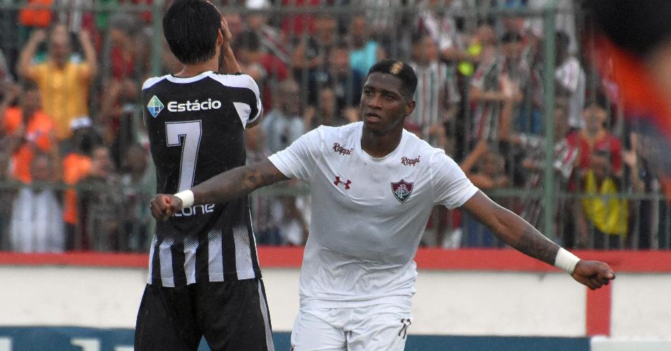 Yony Gonzalez comemora gol do Fluminense contra o Resende pela Taça Rio