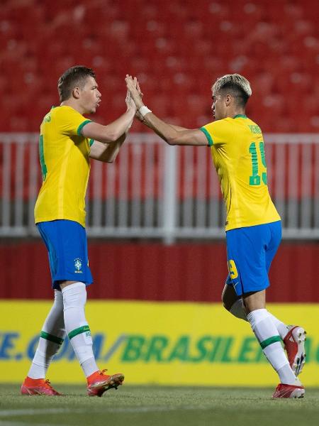Reinier comemora gol pela seleção olímpica em amistoso contra Emirados Árabes Unidos - Lucas Figueiredo/CBF - Lucas Figueiredo/CBF