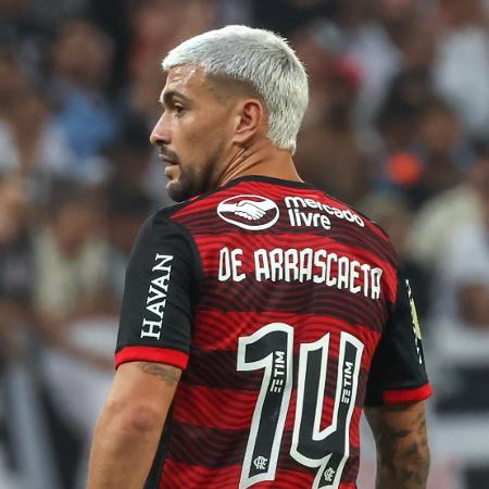 Arrascaeta, do Flamengo, na primeira partida da final da Copa do Brasil, contra o Corinthians. - Marcello Zambrana/AGIF
