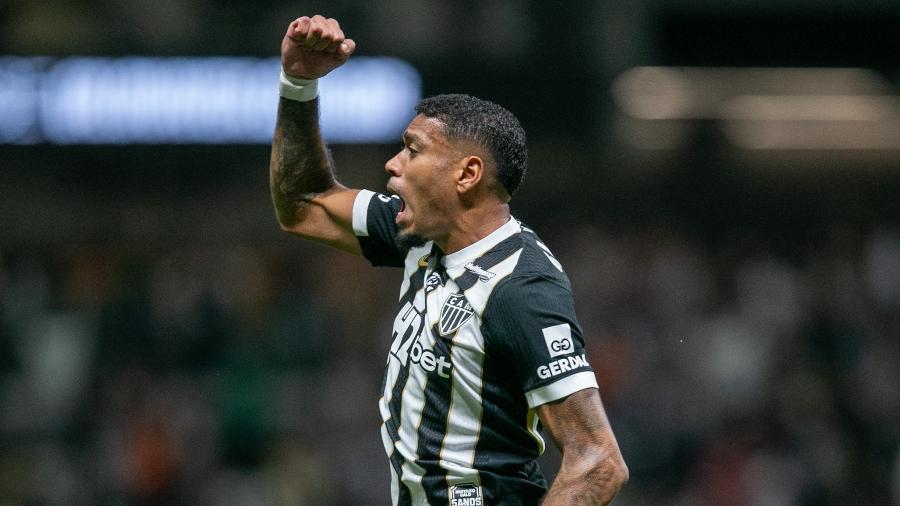 Ruan Tressoldi comemora gol do Atlético-MG, pelo Brasileirão