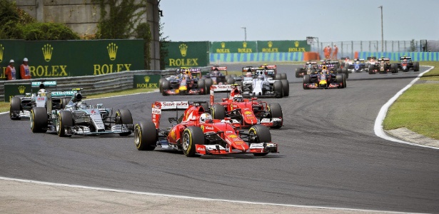 As Mercedes assistiram às Ferrari assumirem a ponta após boas largadas na Hungria - Zsolt Czegledi/EFE/EPA