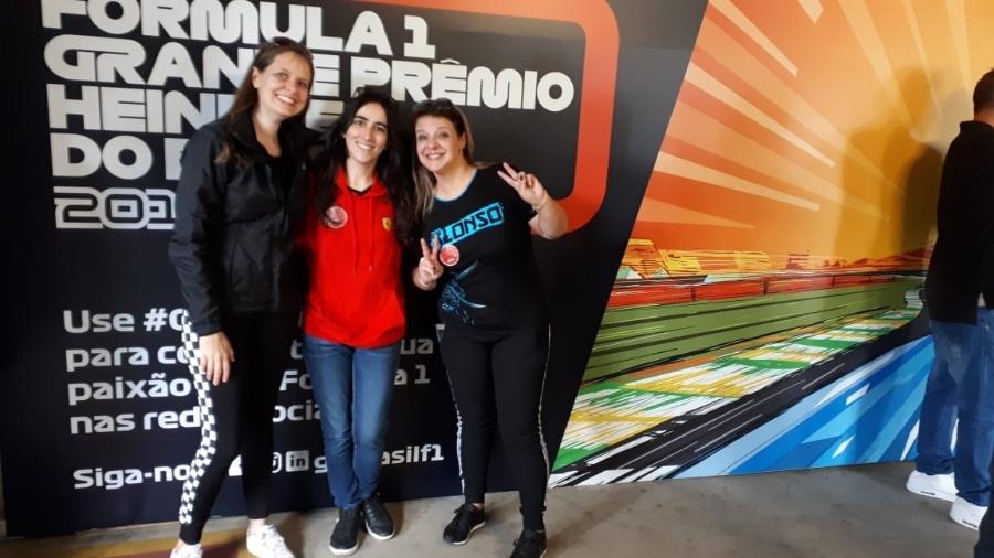 Danielle Mota, Beatriz Rosenburg e Priscila Uzum em Interlagos - Arquivo pessoal