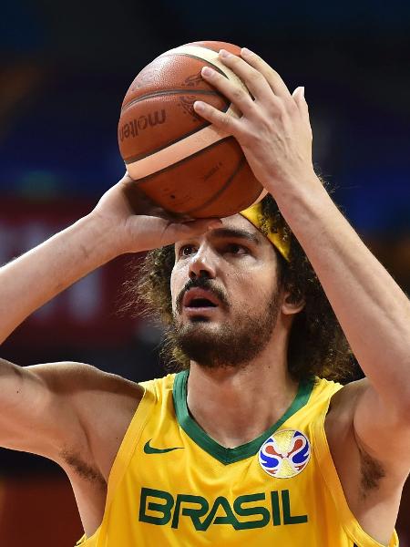 O pivô da seleção brasileira Anderson Varejão, durante a Copa do Mundo de Basquete na China em 2019 - VCG/VCG via Getty Images