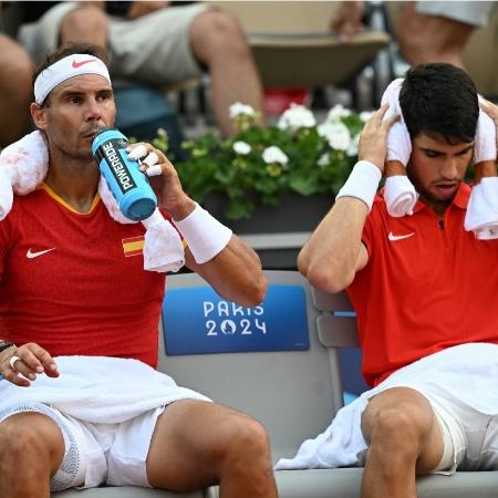 Nadal e Alcaraz sofrem com o calor em Paris durante jogo de duplas nas Olimpíadas