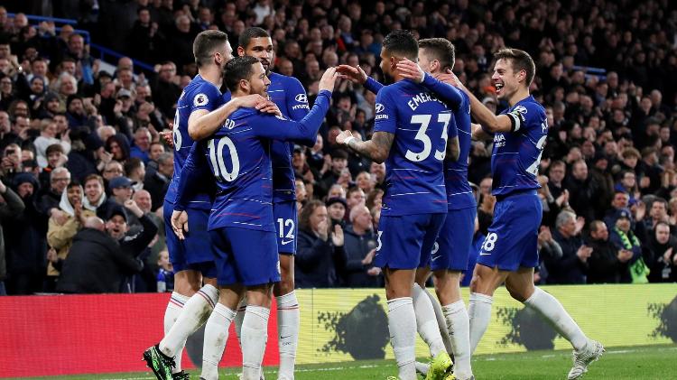Jogadores do Chelsea comemoram gol - David Klein/Reuters - David Klein/Reuters