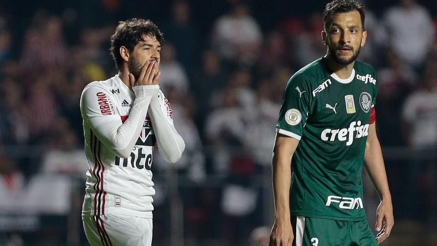 Alexandre Pato lamenta chance perdida na partida São Paulo 1 x 1 Palmeiras pelo Campeonato Brasileiro 2019 - Marcello Zambrana/AGIF
