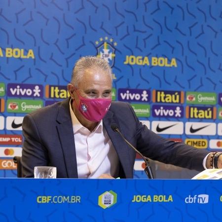 Tite, durante convocação da seleção brasileira para jogos contra Venezuela e Uruguai, pelas Eliminatórias - Lucas Figueiredo/CBF