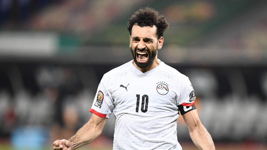 Salah comemora após marcar para o Egito na Copa Africana de Nações - Charly Triballeau/AFP