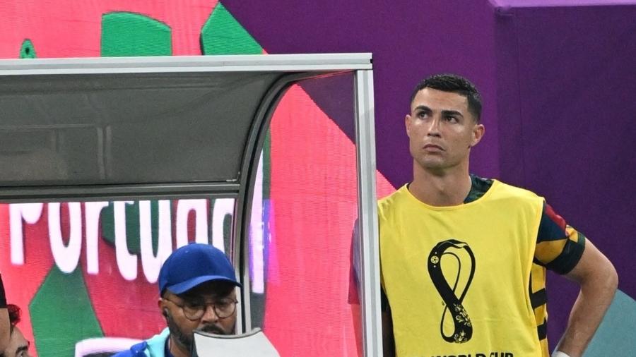 Cristiano Ronaldo foi reserva na goleada de Portugal por 6 a 1 diante da Suíça - Evrim Aydin/Anadolu Agency via Getty Images