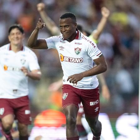 Jhon Arias, do Fluminense, comemora gol marcado contra o Madureira, pelo Campeonato Carioca 2023 - Jorge Rodrigues/AGIF