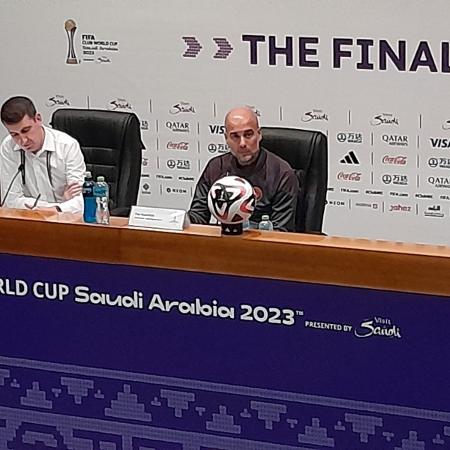 Guardiola em entrevista coletiva antes da final do Mundial de Clubes