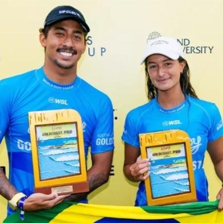 Pelo Challenger Series da Liga Mundial de Surfe, na Gold Coast, Austrália, Samuel Pupo e Luana Silva ficam com o vice