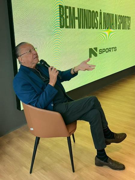 Galvão Bueno durante apresentação na N Sports Galvão Bueno durante apresentação na N Sports