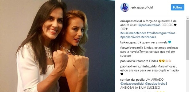 Erica tem treinado Paolla - Reprodução/Instagram