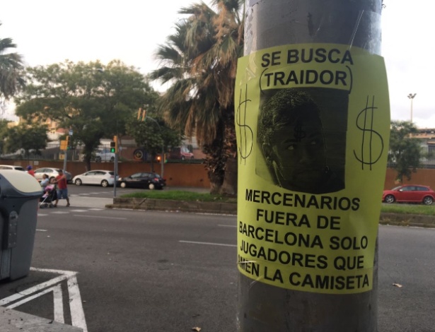 Cartaz expõe raiva da torcida do Barça com Neymar - João Henrique Marques (UOL Esporte)