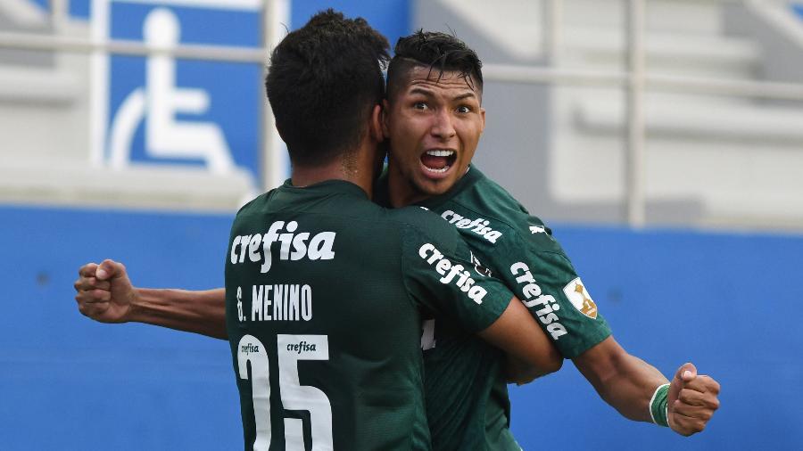 Rony comemora gol marcado pelo Palmeiras contra o Delfín, em jogo da Copa Libertadores 2020 - Ariel Ochoa - Pool/Getty Images