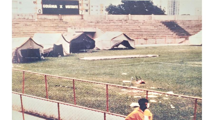 Estádio Olímpico de Goiânia em 1987 nos trabalhos de contenção da tragédia do césio-137 - Divulgação/CNEN