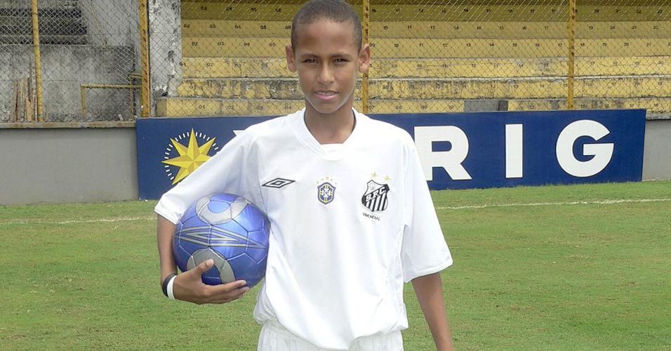 2007 - Neymar quando jogava nas categorias de base do Santos
