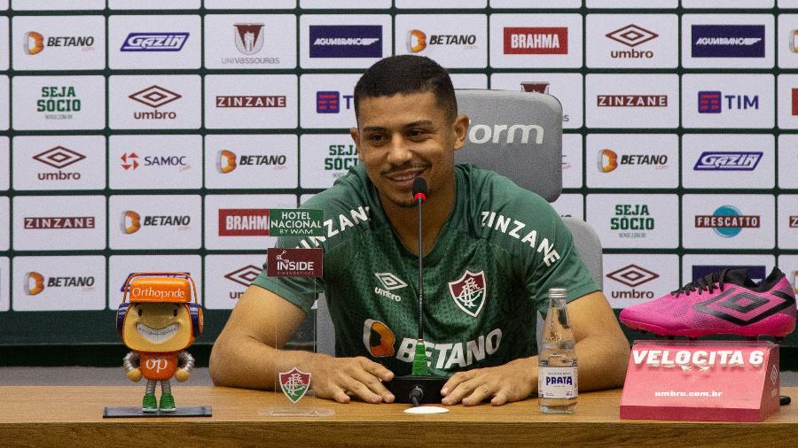 André concede entrevista coletiva no CT Carlos Castilho - Marcelo Goncalves/Fluminense
