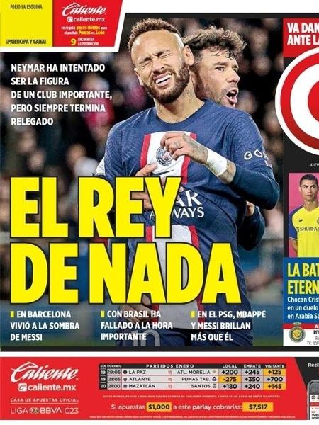 Jornal mexicano detonou atuações recentes de Neymar, inclusive com a Amarelinha - Reprodução/Cancha