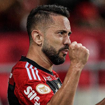 Éverton Ribeiro comemora gol do Flamengo em jogo do Campeonato Brasileiro