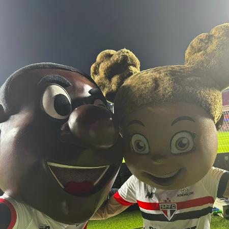 Diamantinho e Mel, mascotes do São Paulo em homenagem a Leônidas da Silva e a Melânia Luz