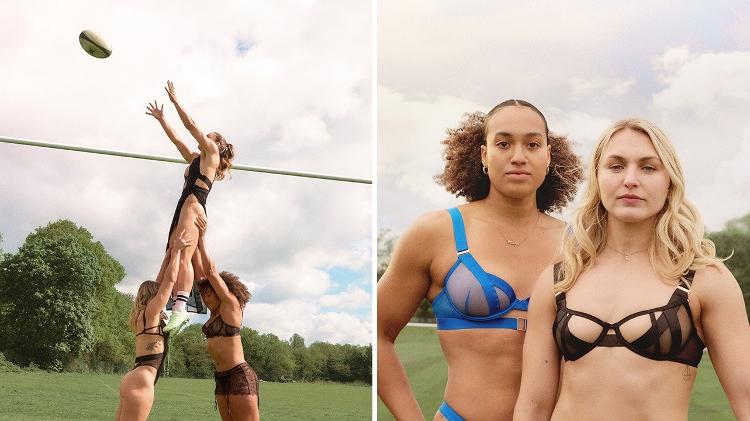 Atletas olímpicas de rugby sevens em campanha publicitária de marca de lingeries