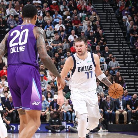 Luca Doncic no jogo entre Dallas Mavericks e Utah Jazz, pela NBA