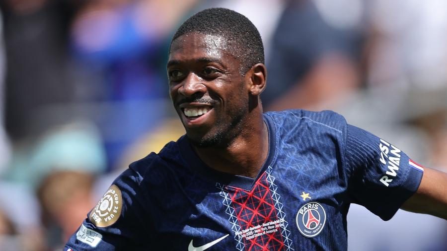 Dembélé comemora gol marcado pelo PSG contra o Real Madrid no Mundial