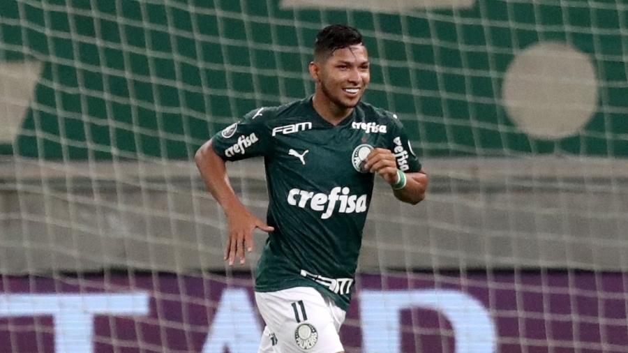 Rony comemora gol marcado pelo Palmeiras na goleada sobre o Bolívar na Libertadores 2020 - Amanda Perobelli - Pool/2020 Pool