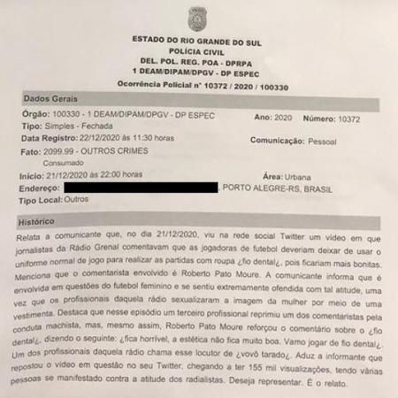 BO contra radialista gaúcho - Reprodução - Reprodução