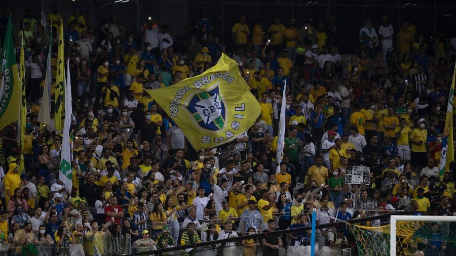 Torcida da seleção brasileira durante jogo contra o Paraguai no Mineirão, em fevereiro - Lucas Figueiredo/CBF