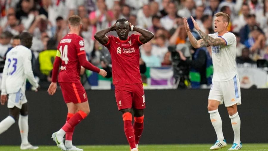 Mané, do Liverpool, lamenta chance perdida durante a final da Liga dos Campeões - Alex Gottschalk/DeFodi Images via Getty Images