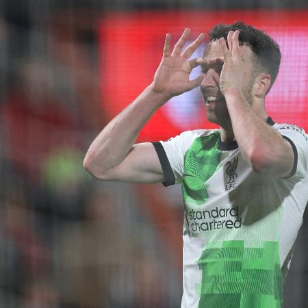 Diogo Jota celebra durante a vitória do Liverpool sobre o Bournemouth 