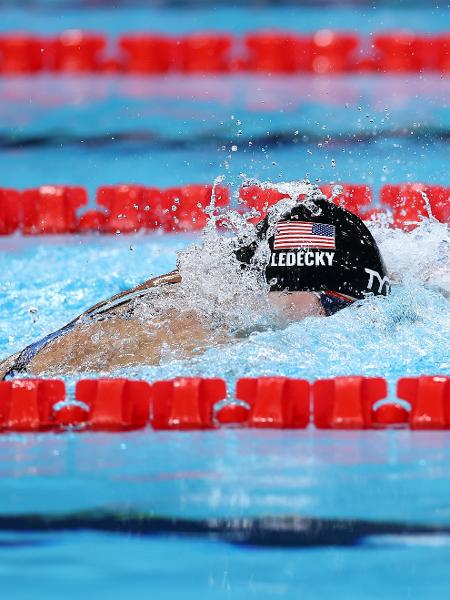 Katie Ledecky, dos EUA, durante final dos 1500m livre feminino da natação nas Olimpíadas