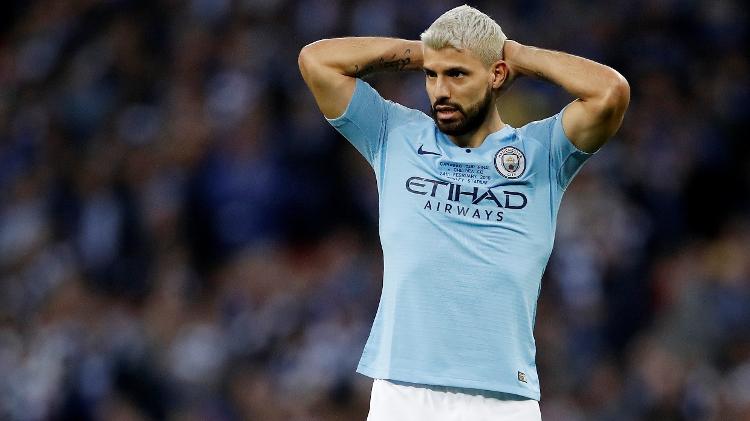 Aguero na final da Copa da Liga - CARL RECINE/Action Images via Reuters - CARL RECINE/Action Images via Reuters