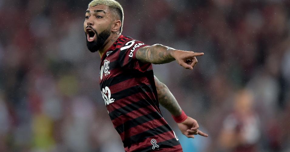 Gabigol, do Flamengo, durante partida contra o São Paulo pelo Campeonato Brasileiro 