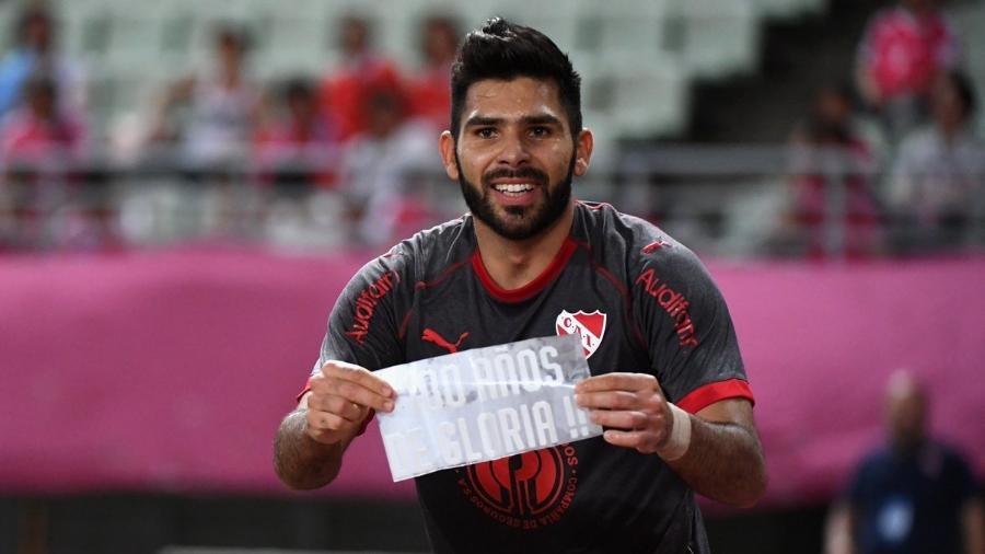 Silvio Romero, artilheiro da última Sul-Americana, comemora gol pelo Independiente - Divulgação