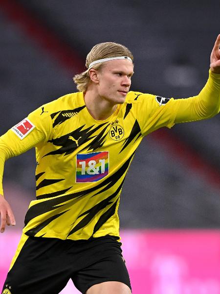 Haaland tem só 20 anos, mas já acumula 18 gols na Champions - Sebastian Widmann/Getty Images