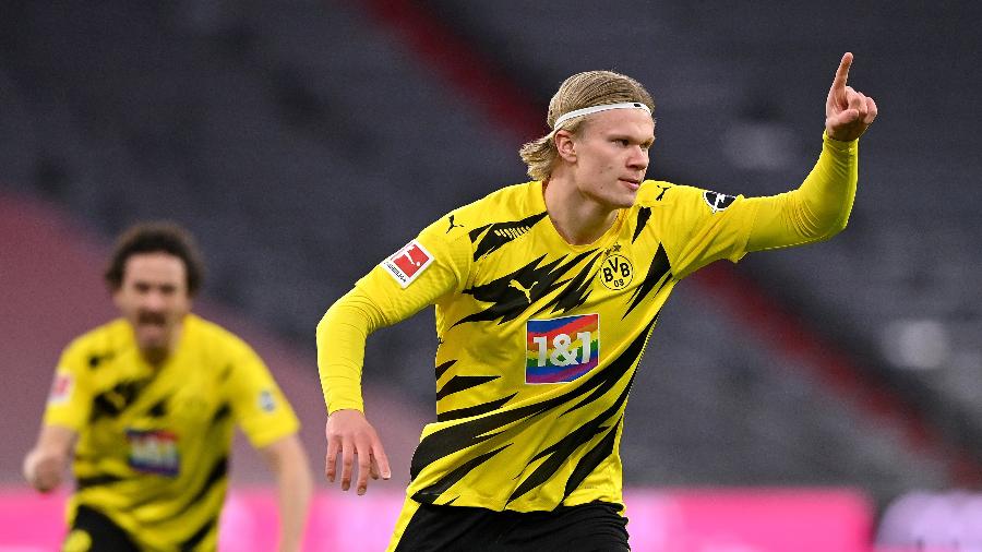 Haaland pode deixar o clube caso o Borussia não consiga vaga na próxima Champions - Sebastian Widmann/Getty Images