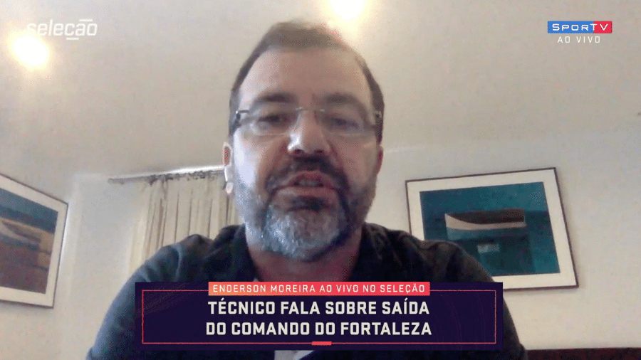 Enderson Moreira, ex-treinador do Fortaleza, em entrevista ao "Seleção SpoTV" - Reprodução / SporTV