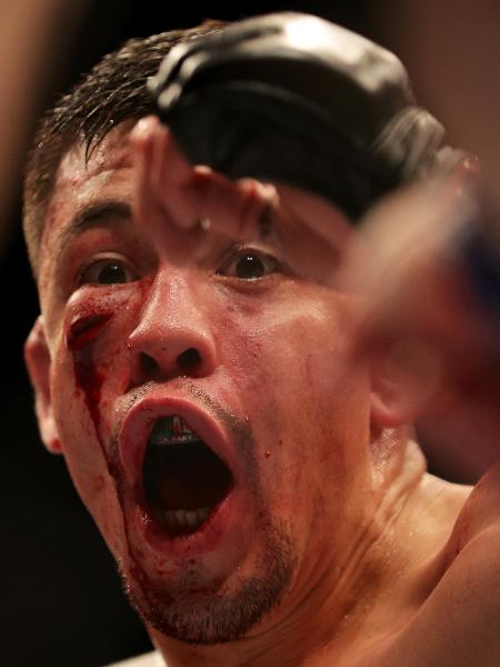 Brandon Moreno venceu Kai-Kara France no UFC 277 e conquistou o título interino do peso-mosca, em Dallas. 30/07/2022 - Carmen Mandato/Getty Images